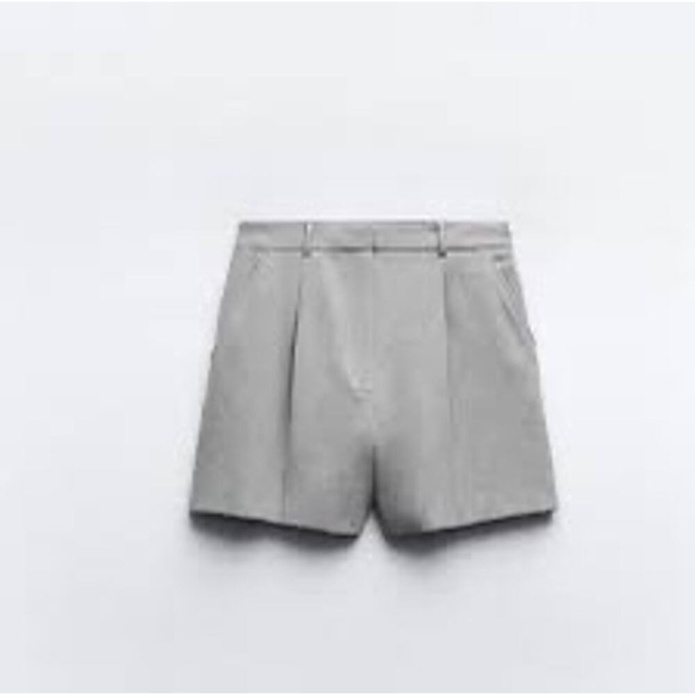 ‼️3/$30‼️ Zara High Rise Pleated Trouser Shorts  XL Gray Twee Minimalist